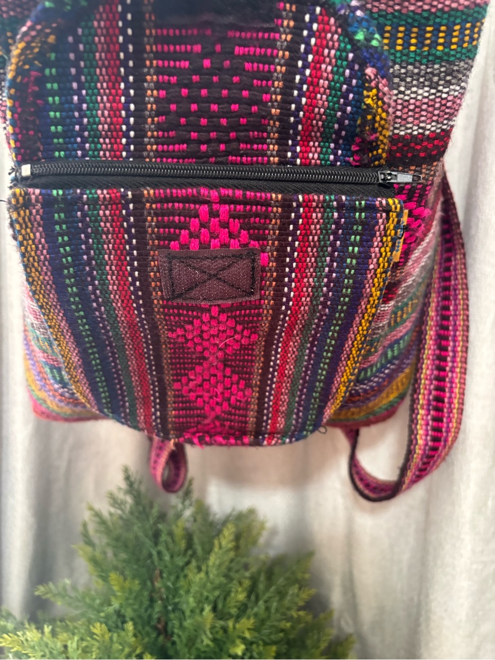 Pinzon Woven Multicolor Backpack Boho Hippie Baja Festival Drawstring